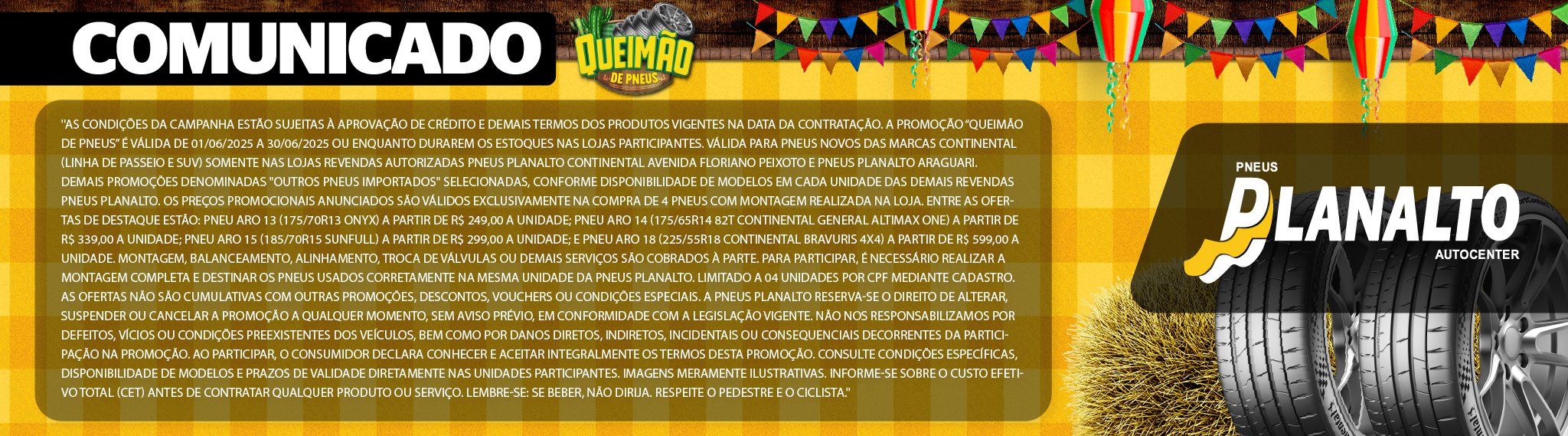 PNEUS PLANALTO Capa Comunicado