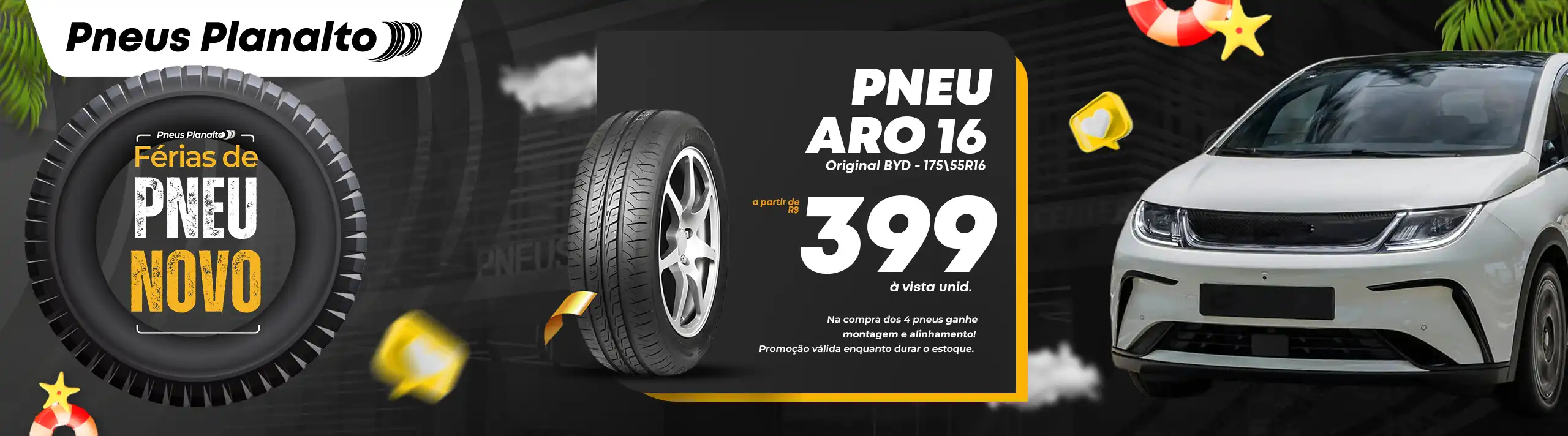 123-1715 - Campanha Julho Pneus Planalto - Julho banner site férias